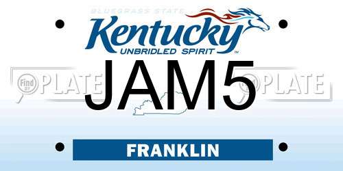 JAM5 Kentucky License Plate