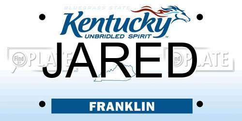 JARED Kentucky License Plate
