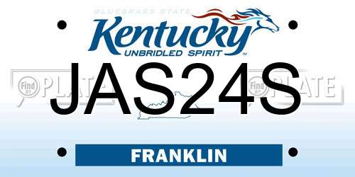 JAS24S Kentucky License Plate