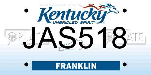 JAS518 Kentucky License Plate