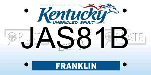 JAS81B Kentucky License Plate