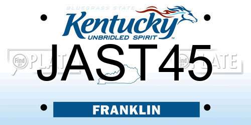 JAST45 Kentucky License Plate