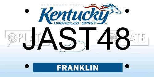 JAST48 Kentucky License Plate