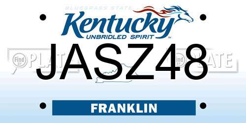JASZ48 Kentucky License Plate