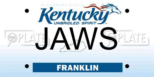 JAWS Kentucky License Plate