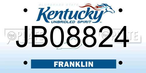 JB08824 Kentucky License Plate