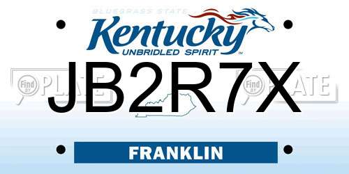 JB2R7X Kentucky License Plate