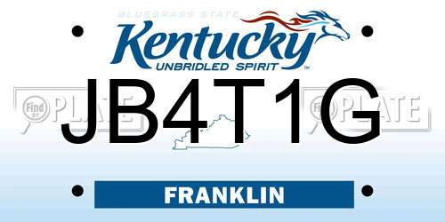 JB4T1G Kentucky License Plate