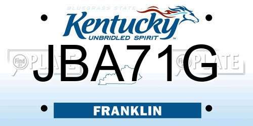 JBA71G Kentucky License Plate