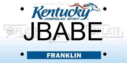 JBABE Kentucky License Plate
