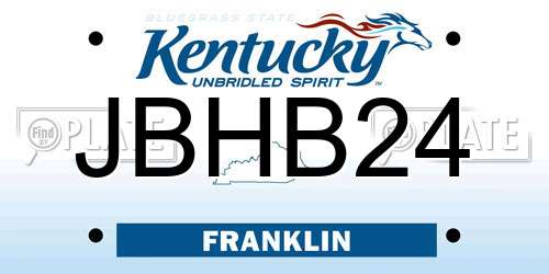 JBHB24 Kentucky License Plate