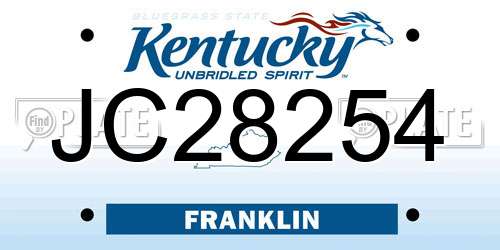 JC28254 Kentucky License Plate
