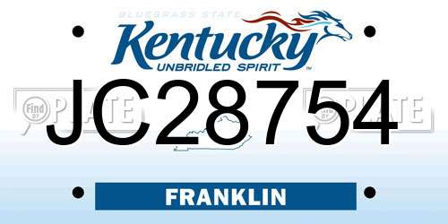 JC28754 Kentucky License Plate