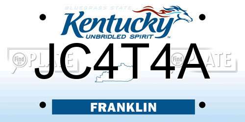 JC4T4A Kentucky License Plate