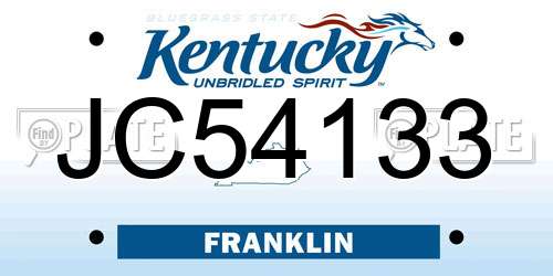 JC54133 Kentucky License Plate