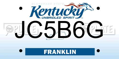 JC5B6G Kentucky License Plate