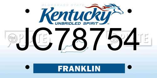 JC78754 Kentucky License Plate