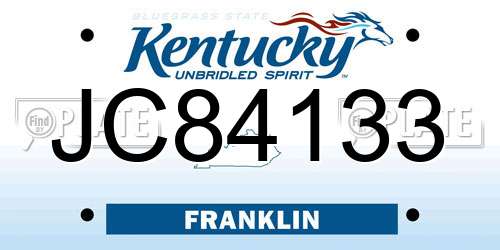 JC84133 Kentucky License Plate