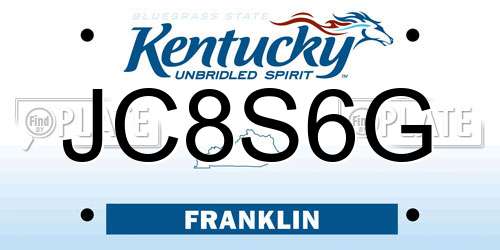 JC8S6G Kentucky License Plate