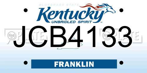 JCB4133 Kentucky License Plate
