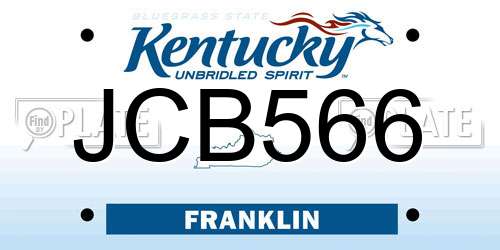 JCB566 Kentucky License Plate