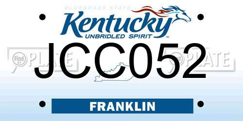 JCC052 Kentucky License Plate