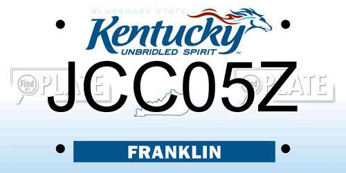 JCC05Z Kentucky License Plate
