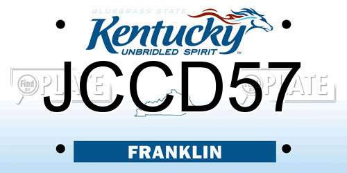 JCCD57 Kentucky License Plate