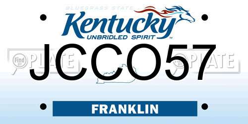 JCCO57 Kentucky License Plate