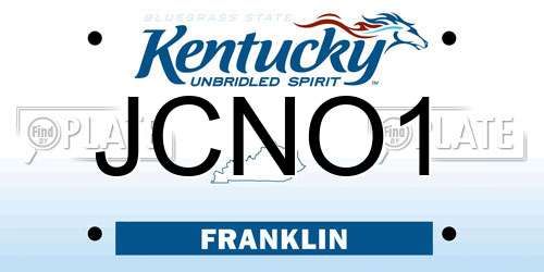 JCNO1 Kentucky License Plate