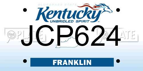 JCP624 Kentucky License Plate