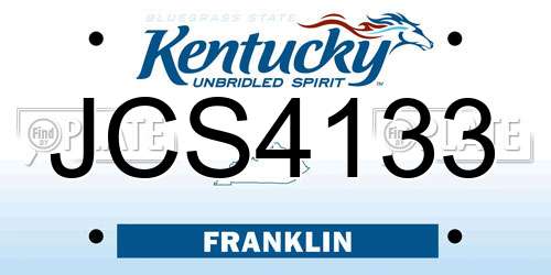 JCS4133 Kentucky License Plate