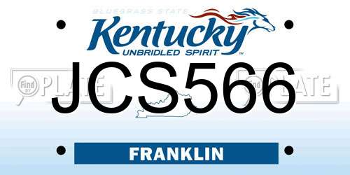 JCS566 Kentucky License Plate