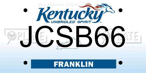 JCSB66 Kentucky License Plate