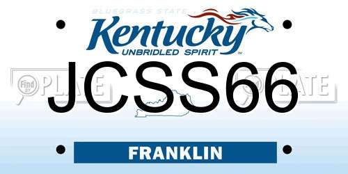 JCSS66 Kentucky License Plate