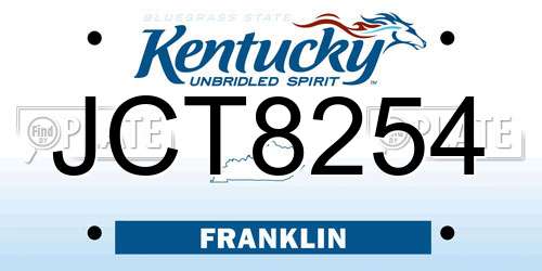 JCT8254 Kentucky License Plate
