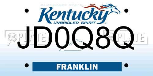 JD0Q8Q Kentucky License Plate