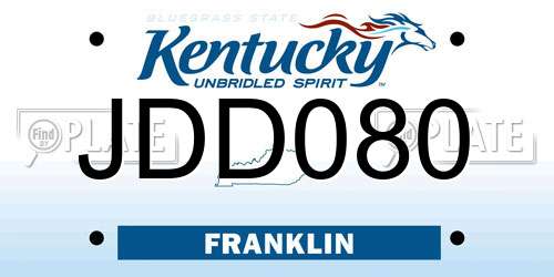 JDD080 Kentucky License Plate
