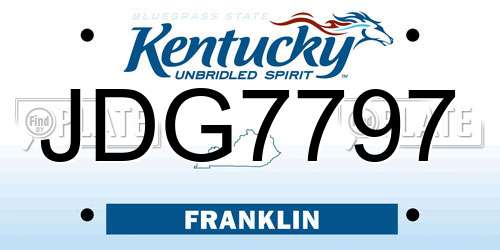 JDG7797 Kentucky License Plate