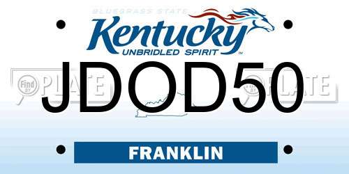 JDOD50 Kentucky License Plate