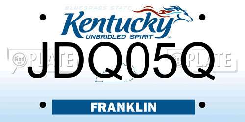 JDQ05Q Kentucky License Plate