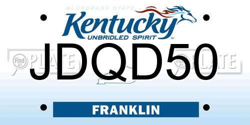 JDQD50 Kentucky License Plate