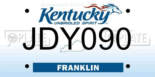 JDY090 Kentucky License Plate