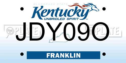 JDY09O Kentucky License Plate