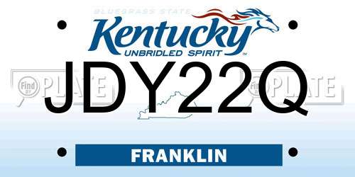 JDY22Q Kentucky License Plate
