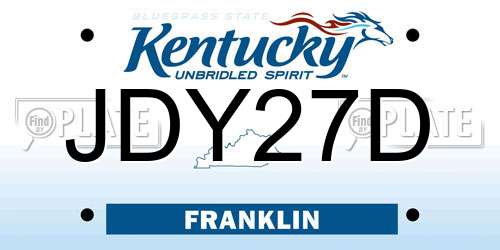 JDY27D Kentucky License Plate