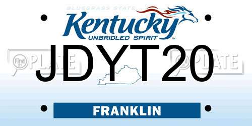 JDYT20 Kentucky License Plate