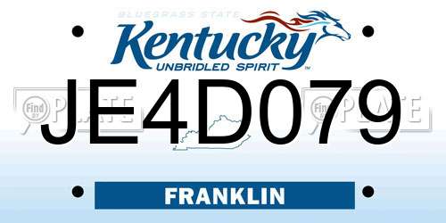 JE4D079 Kentucky License Plate