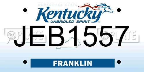 JEB1557 Kentucky License Plate