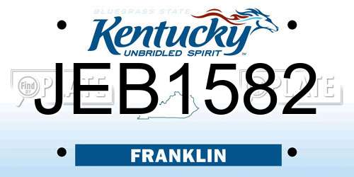 JEB1582 Kentucky License Plate